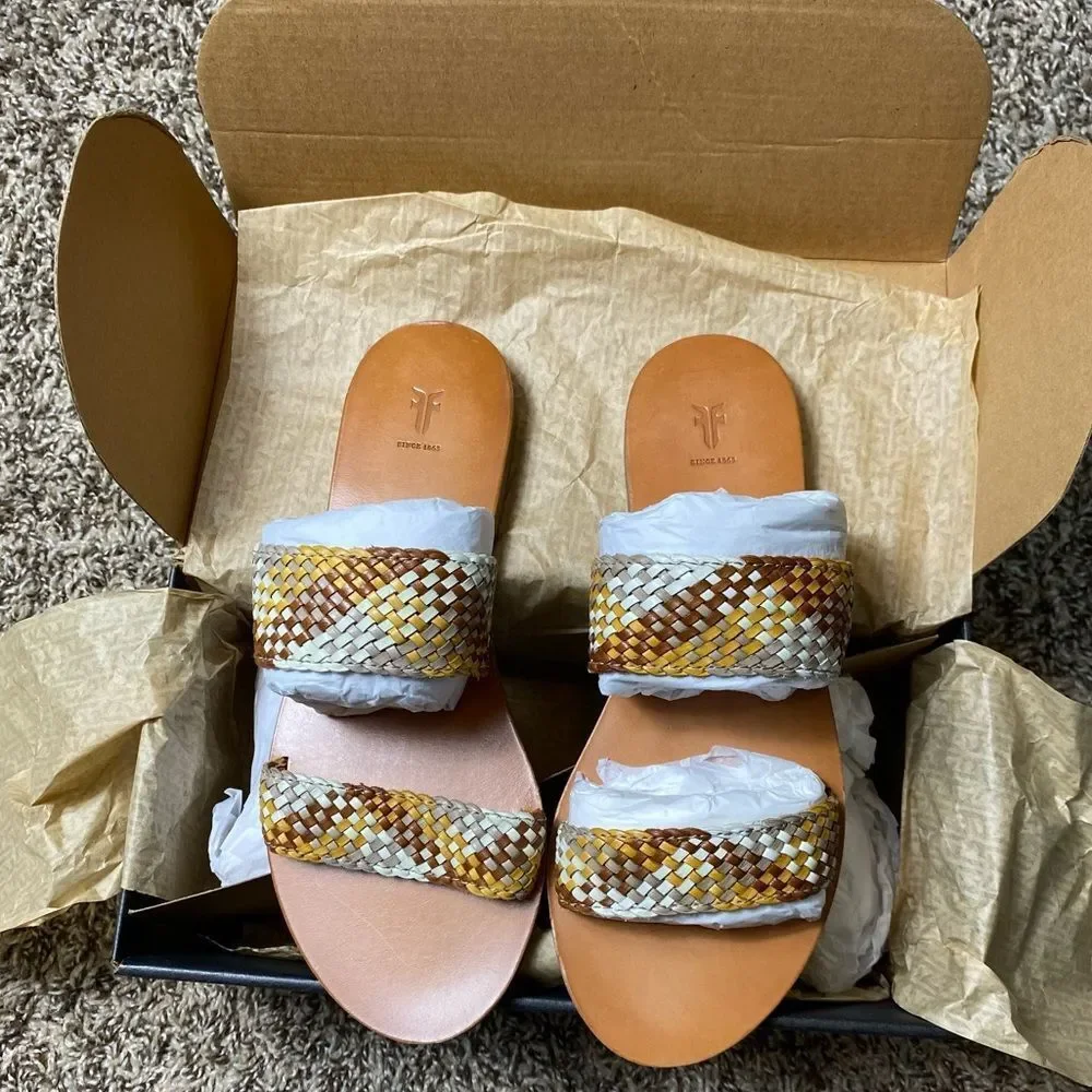 Frye Women's Ruth Woven Slide Sandals 7